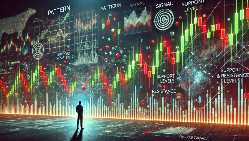 технологичная, учебная атмосфера с элементами цифрового анализа